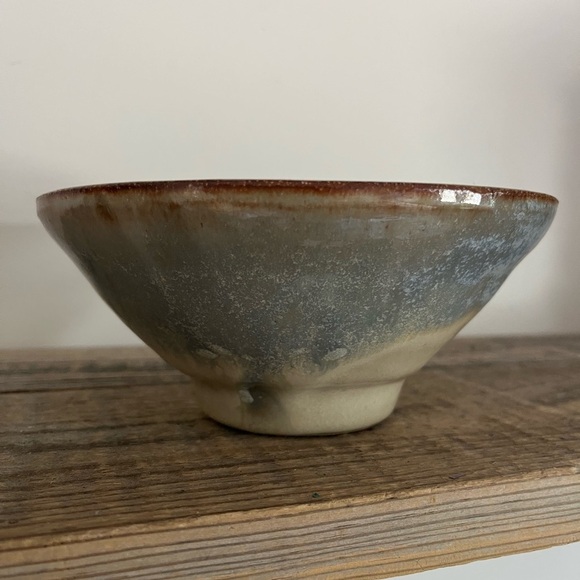 Handcrafted Pottery Bowl - Blue and Brown - Picture 4 of 4